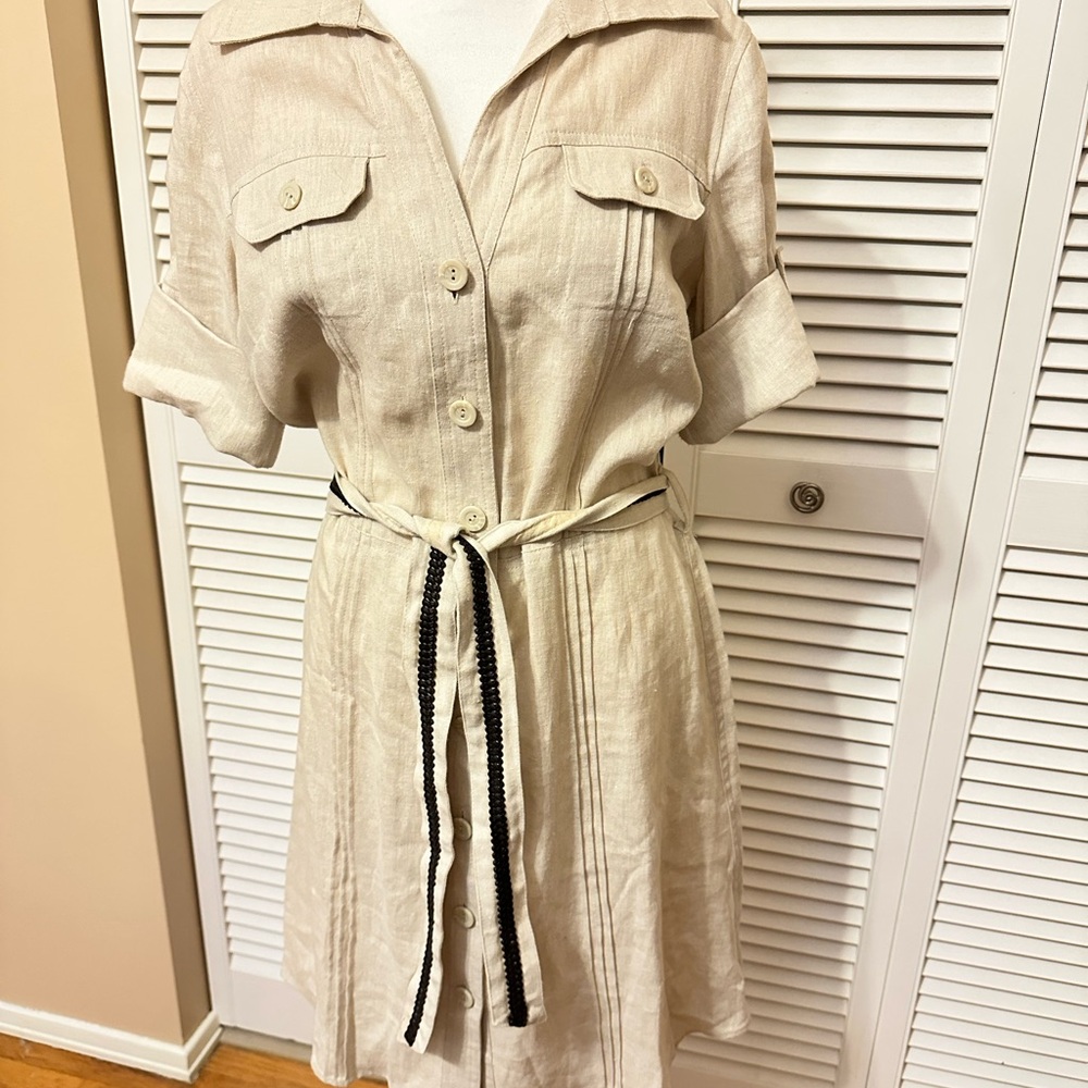 Style & Co. Cream Midi Dress with Black Accents
